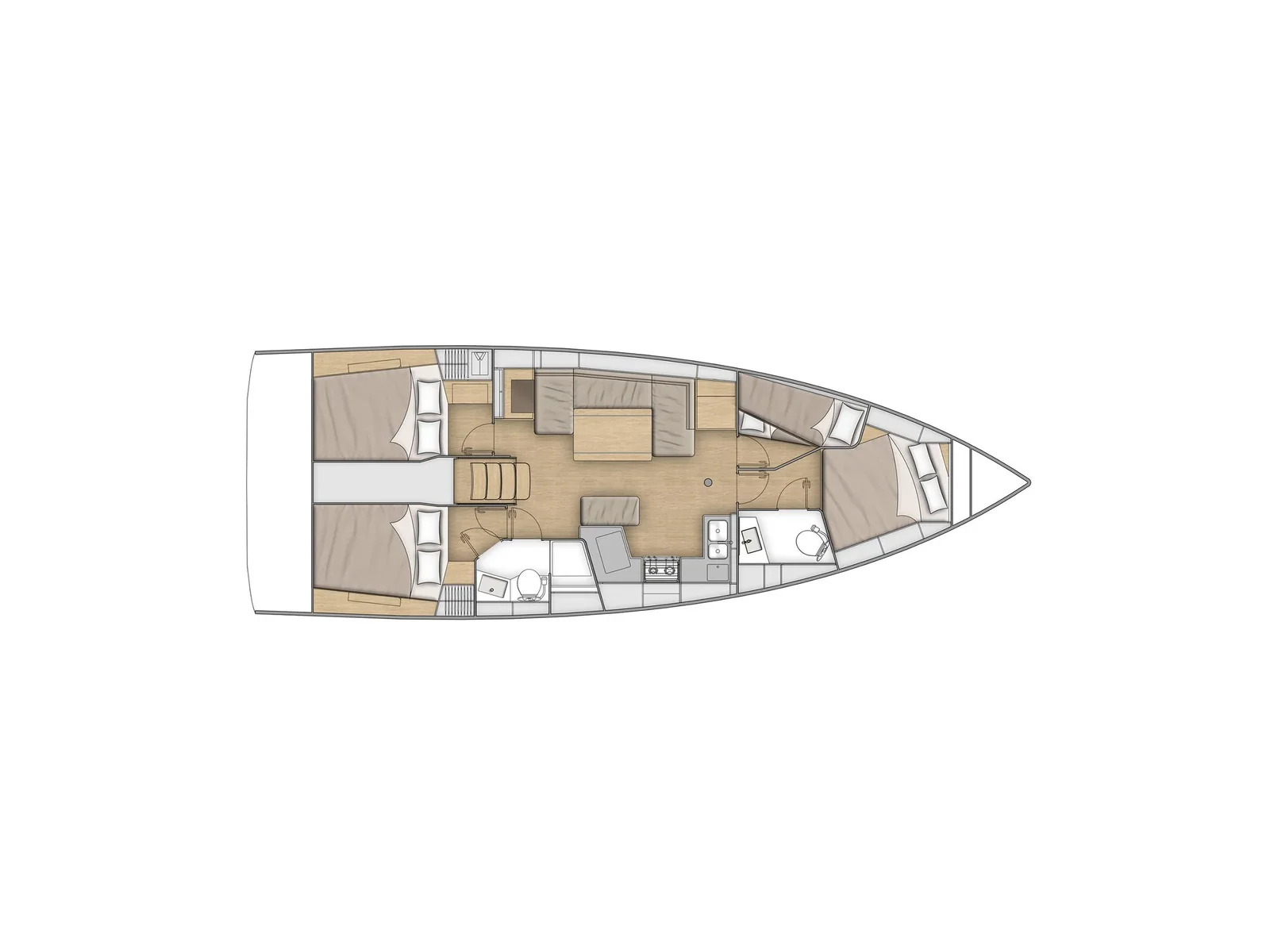Grundriss der Yacht BENETEAU Oceanis 40.1 - Mojito