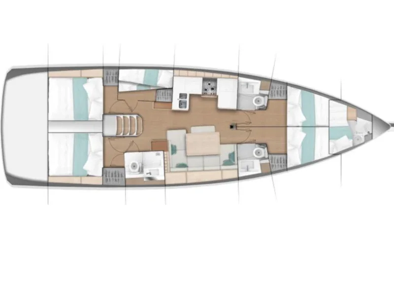 Grundriss der Yacht JEANNEAU Sun Odyssey 490 - Marina II