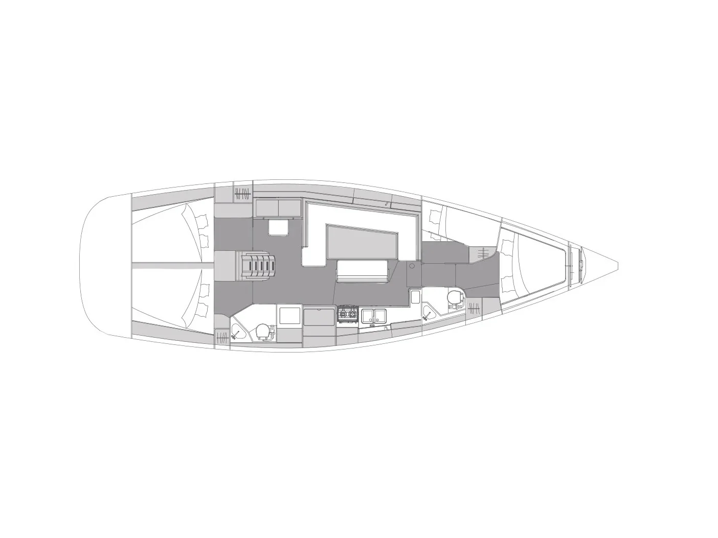 Grundriss der Yacht ELAN Impression 45.1 - Pasithea