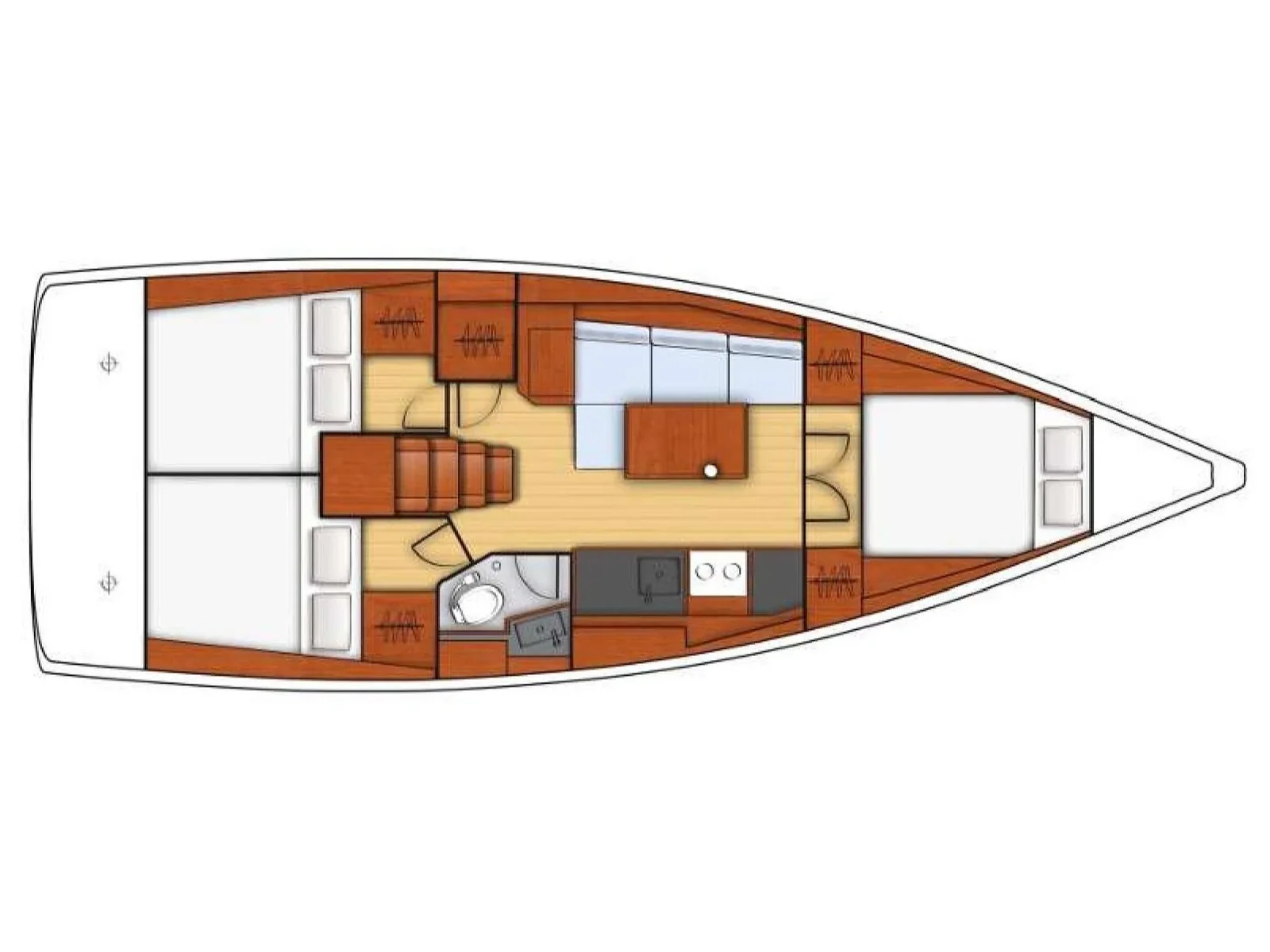 Grundriss der Yacht BENETEAU Oceanis 38 - Gabri