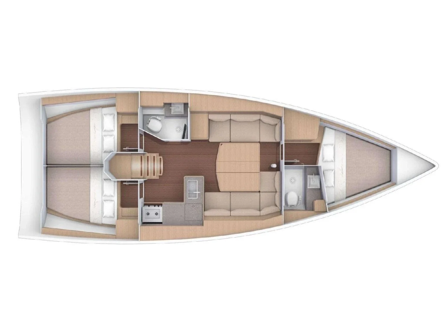 Grundriss der Yacht DUFOUR 390 Grand Large - Giustina