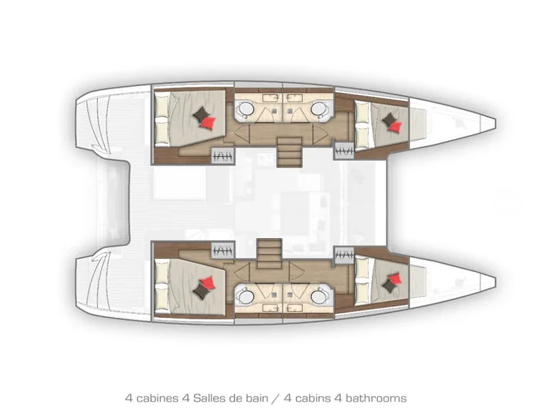 Grundriss der Yacht LAGOON 40 - Monarch