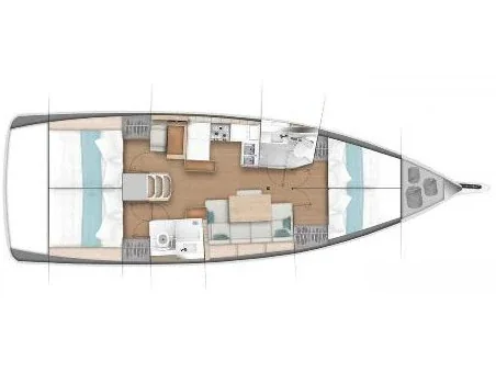 Grundriss der Yacht JEANNEAU Sun Odyssey 440 - Uri