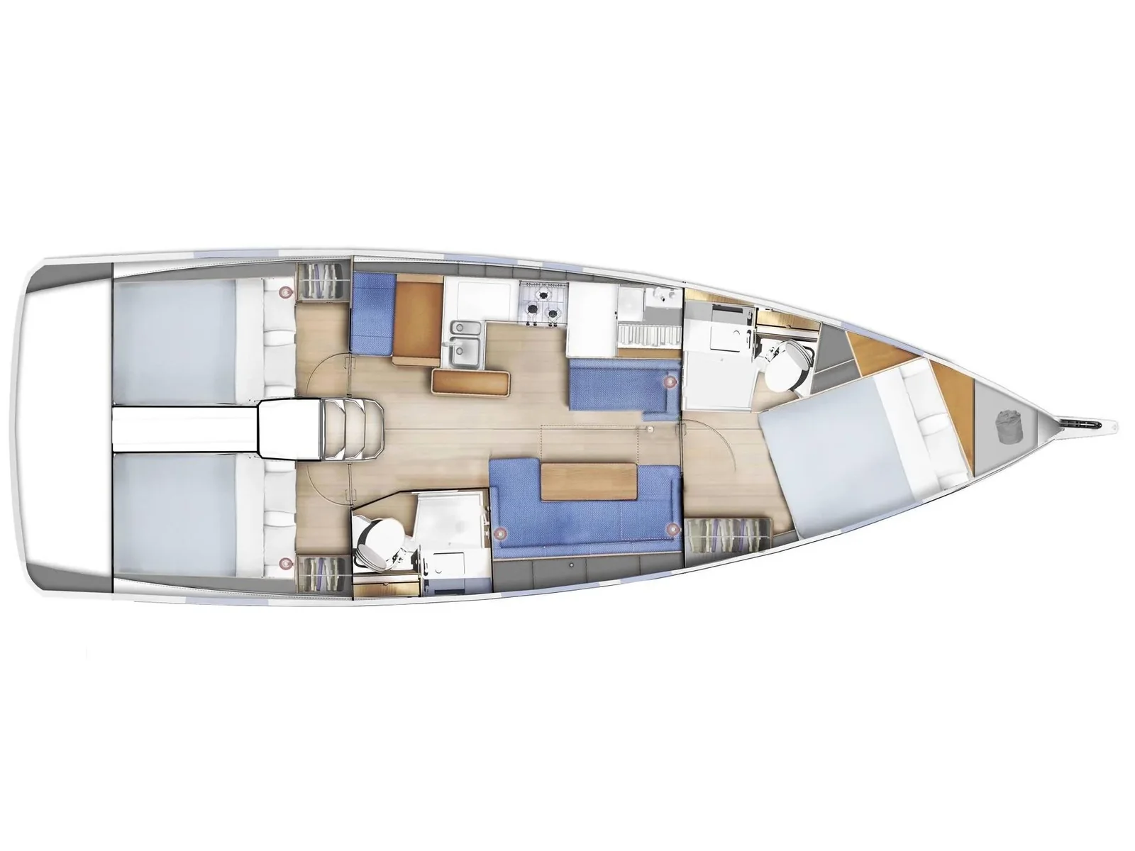 Grundriss der Yacht JEANNEAU Sun Odyssey 410 - Marianna