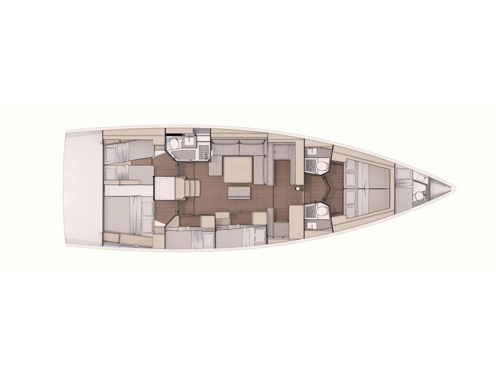 Grundriss der Yacht DUFOUR 530 Grand Large - Gryffindor