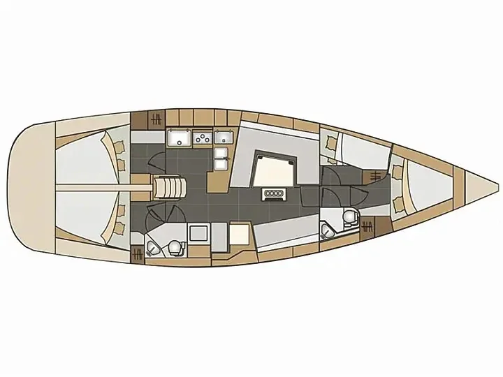 Grundriss der Yacht ELAN Impression 45 - Alkistis