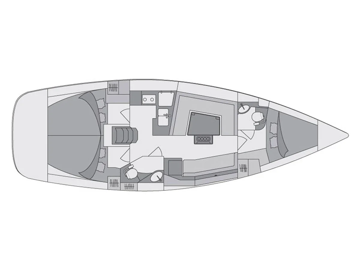 Grundriss der Yacht ELAN Impression 40 - Avisa