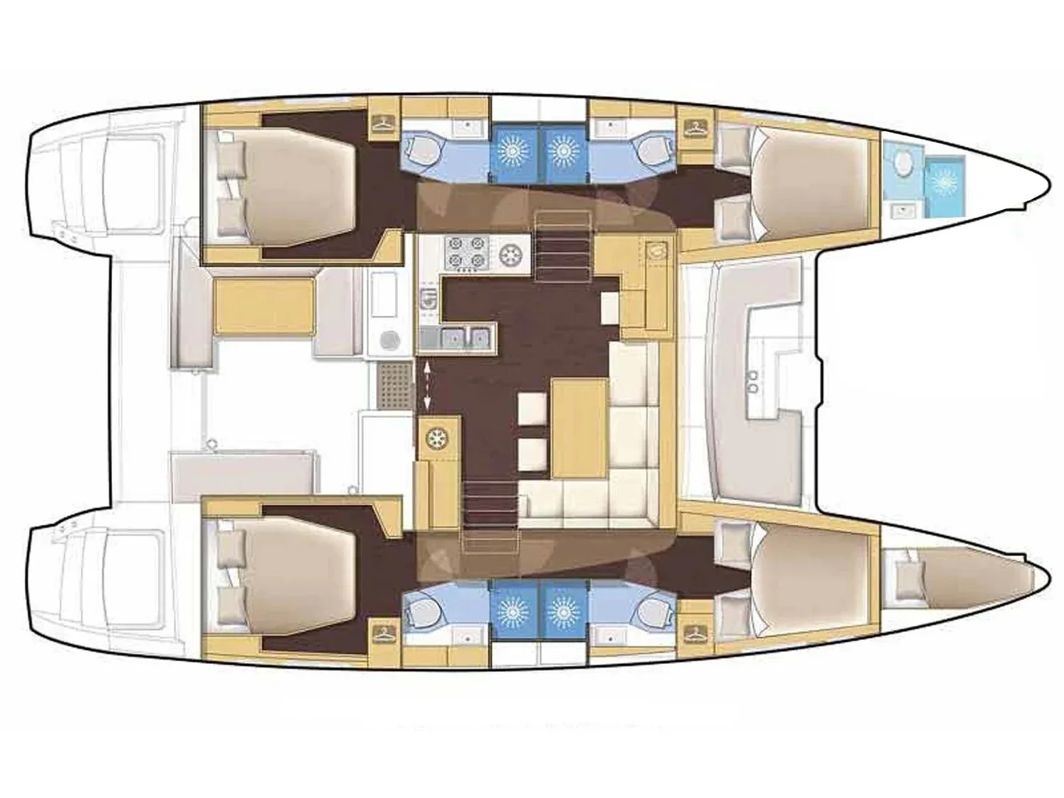 Grundriss der Yacht LAGOON 46 - Arianna