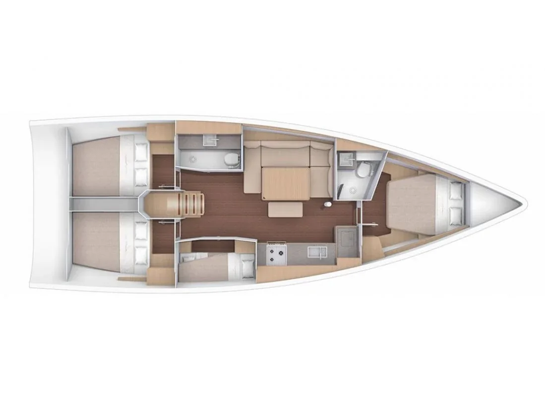 Grundriss der Yacht DUFOUR 430 Grand Large - Nima XI