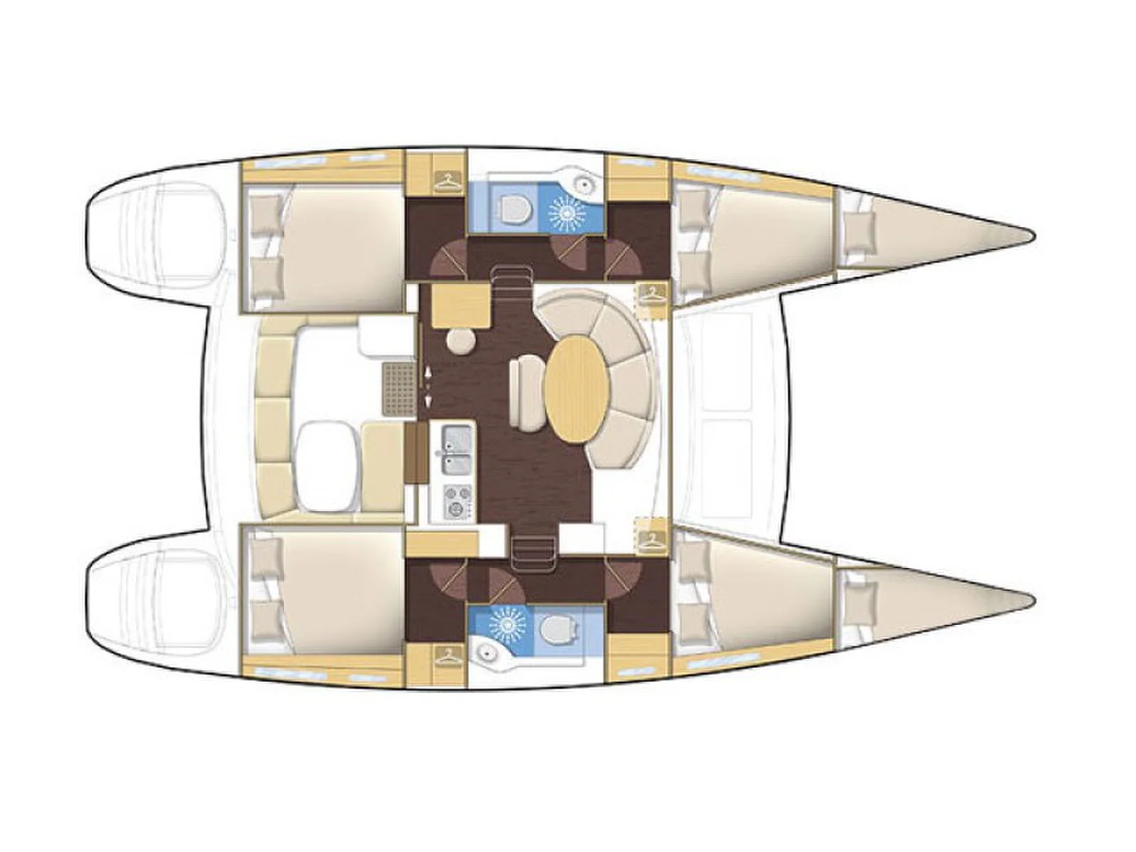 Grundriss der Yacht LAGOON 380 - Gratia