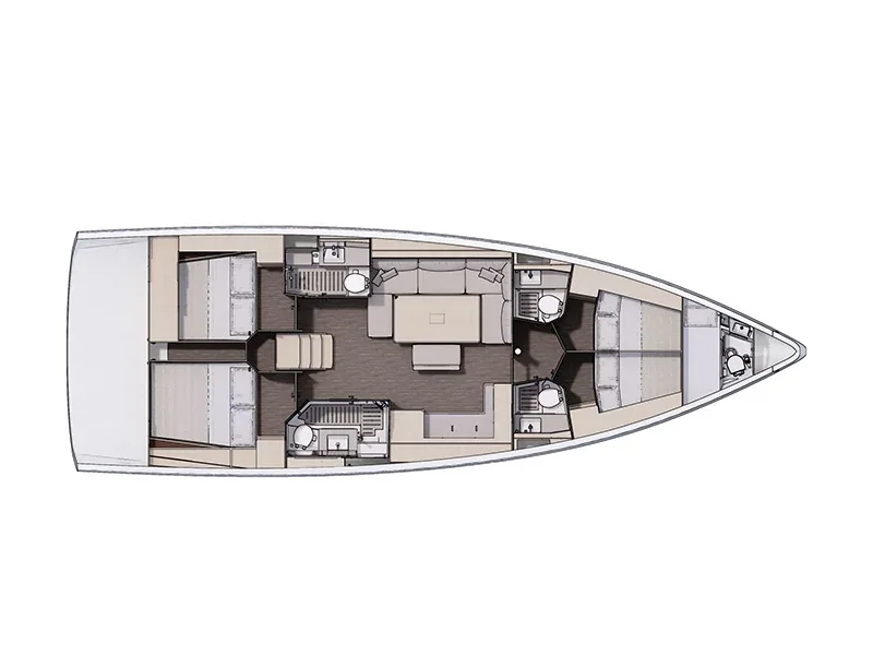 Grundriss der Yacht DUFOUR 470 - Alibaba