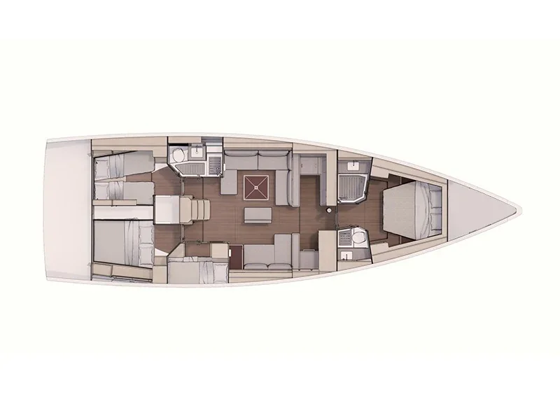 Grundriss der Yacht DUFOUR 530 Grand Large - Vita