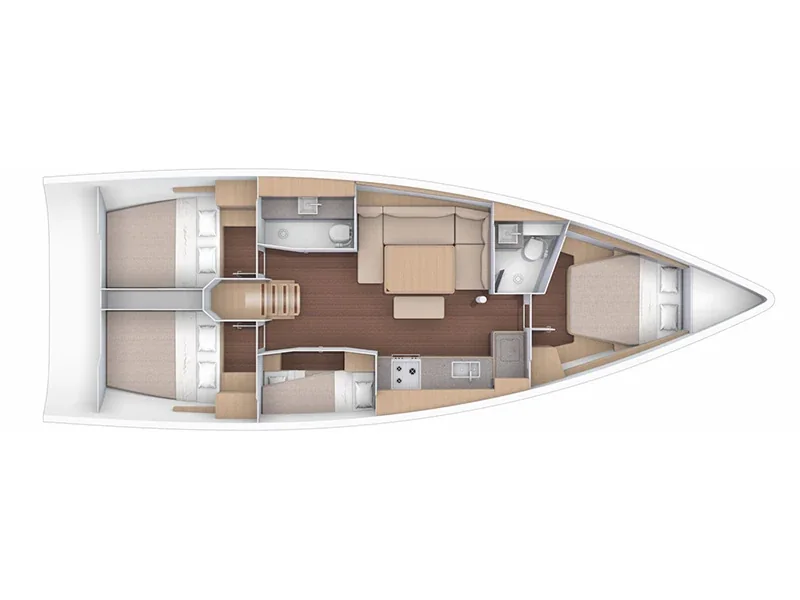 Grundriss der Yacht DUFOUR 430 Grand Large - Sweetest taboo