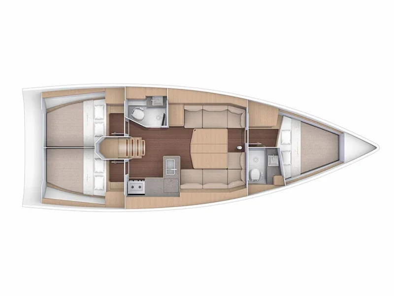 Grundriss der Yacht DUFOUR 390 Grand Large - Barone