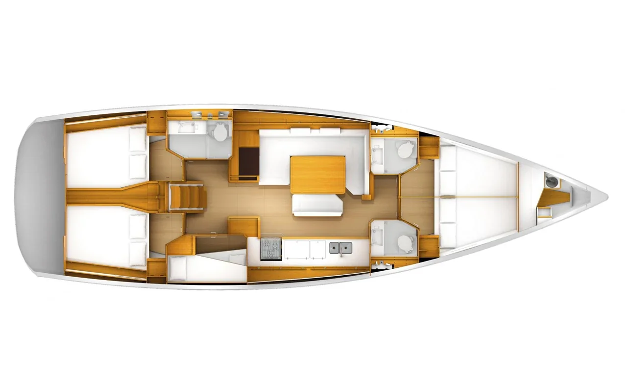 Grundriss der Yacht JEANNEAU Sun Odyssey 519 - Pata