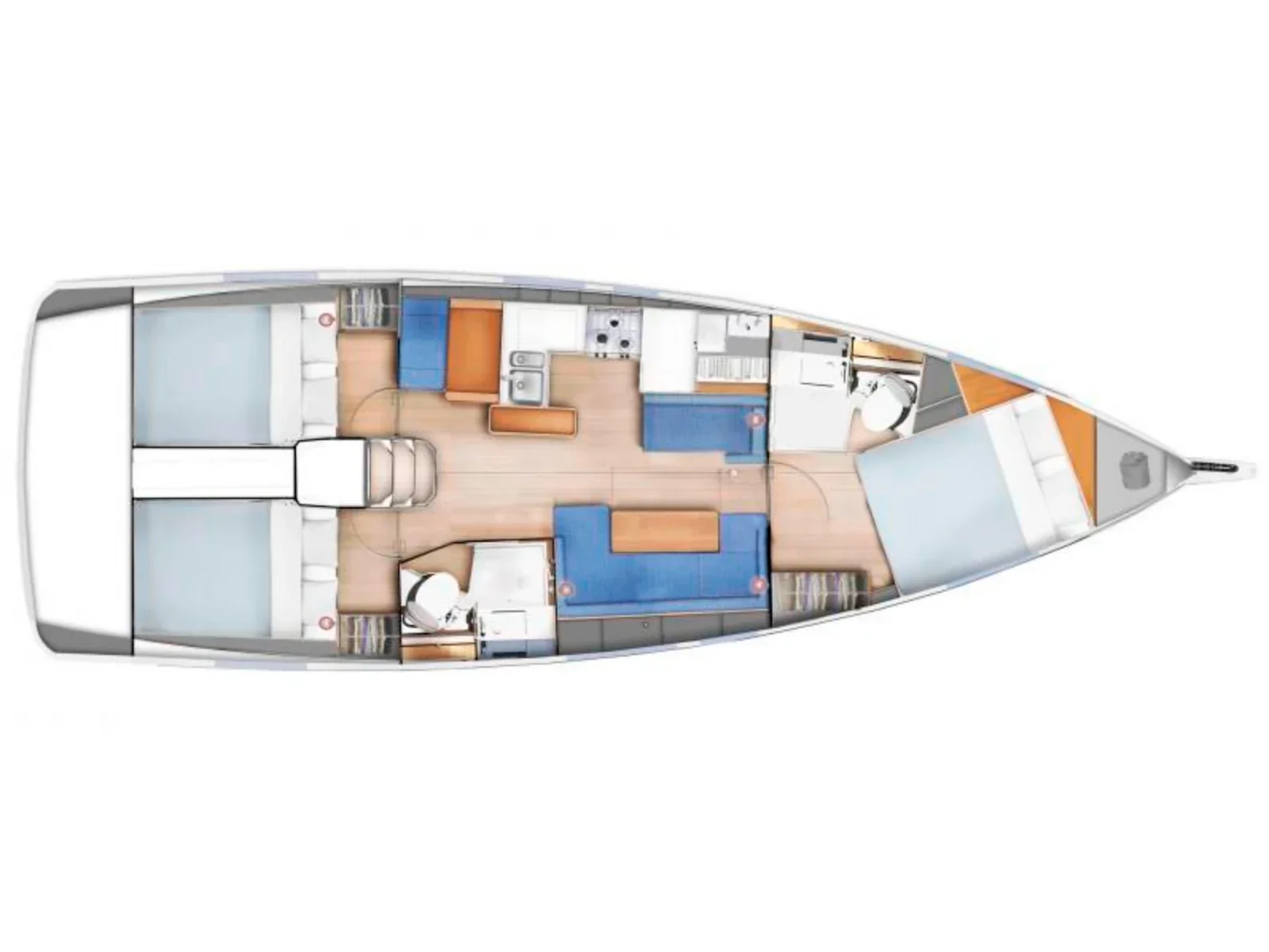 Grundriss der Yacht JEANNEAU Sun Odyssey 410 - Aloha
