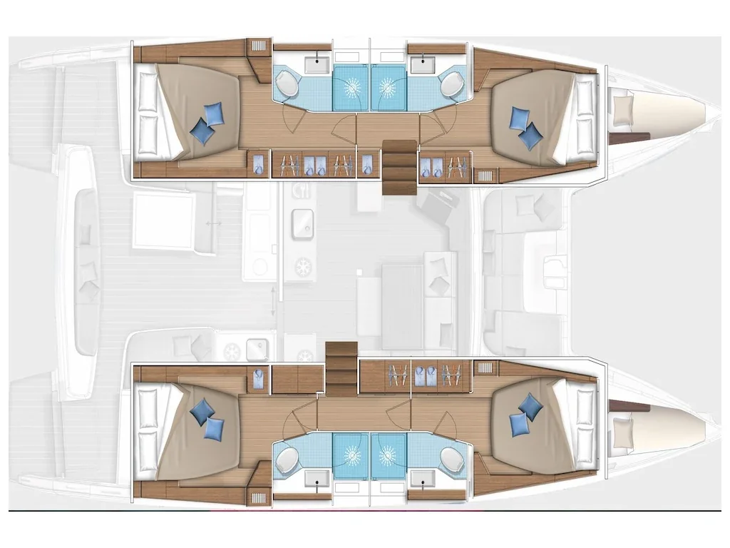 Grundriss der Yacht LAGOON 46 - Ruru