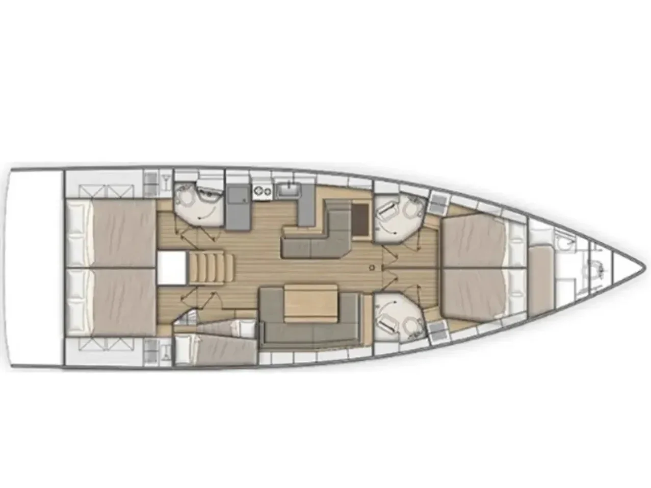 Grundriss der Yacht BENETEAU Oceanis 51.1 - Promitheas