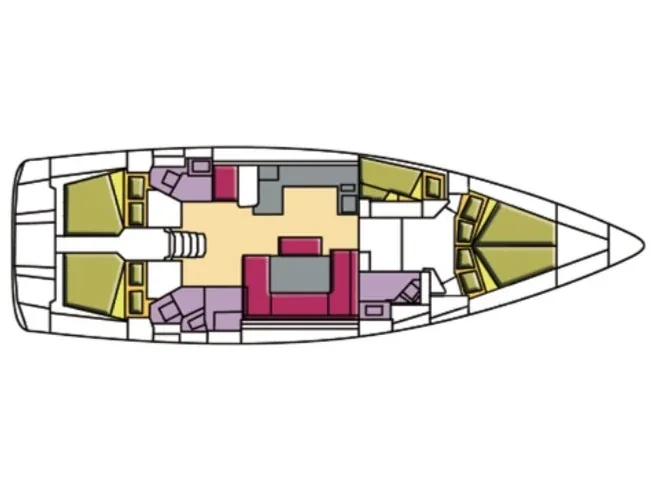 Grundriss der Yacht BAVARIA Cruiser 51 - Rutilicus