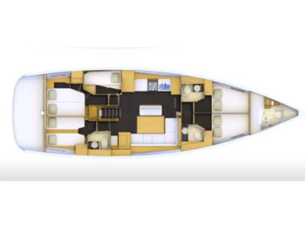 Grundriss der Yacht JEANNEAU 54 - El Yelmo