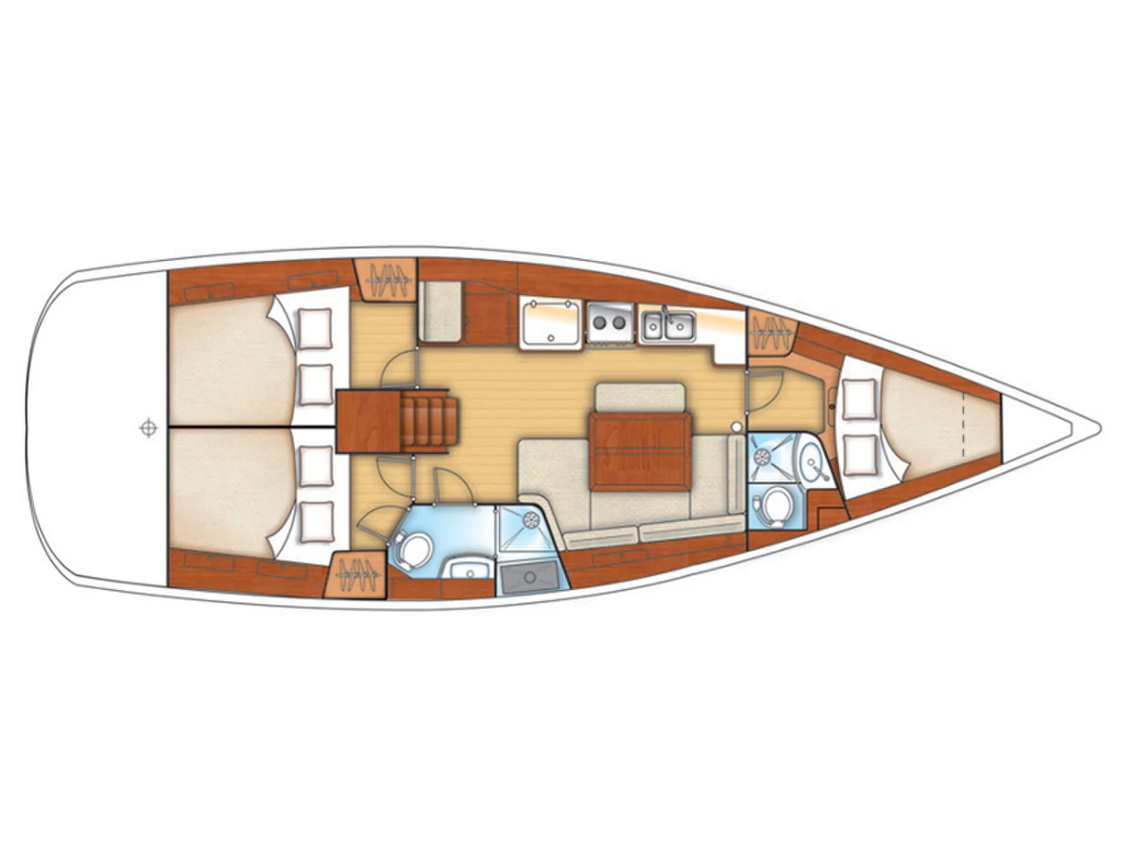 Grundriss der Yacht BENETEAU Oceanis 40 - Tosca
