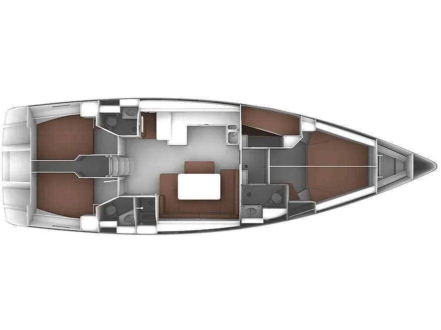 Grundriss der Yacht BAVARIA Cruiser 51 - Callisti