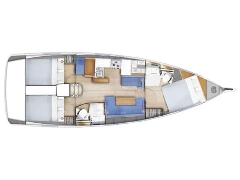 Grundriss der Yacht JEANNEAU Sun Odyssey 410 - Alboran Verdejo