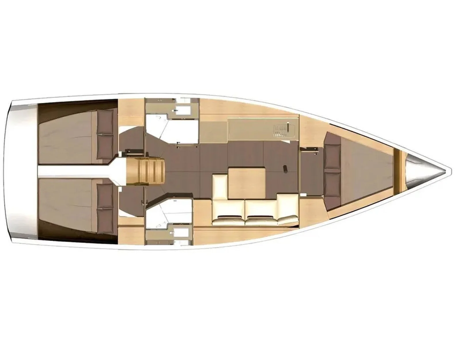 Grundriss der Yacht DUFOUR 382 Grand Large - Excalibur