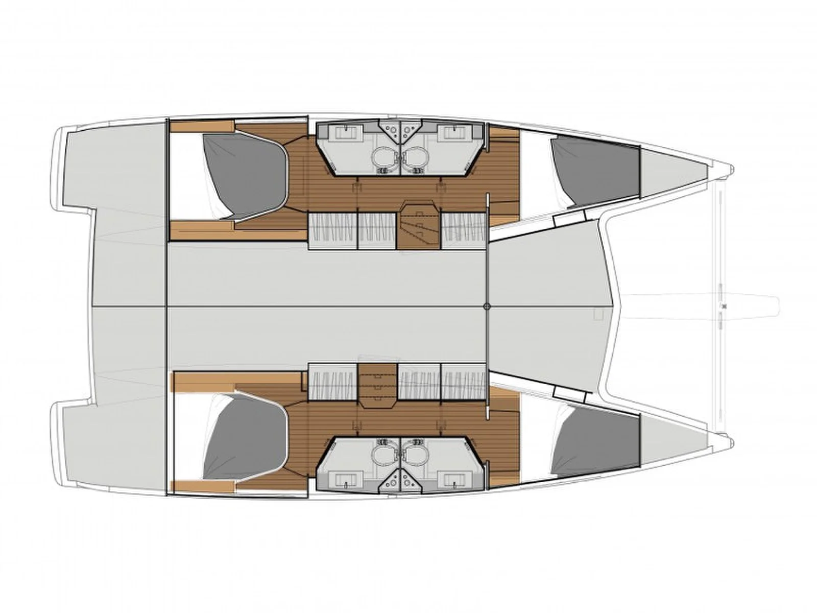 Grundriss der Yacht FOUNTAINE PAJOT Lucia 40 - Sky Maria