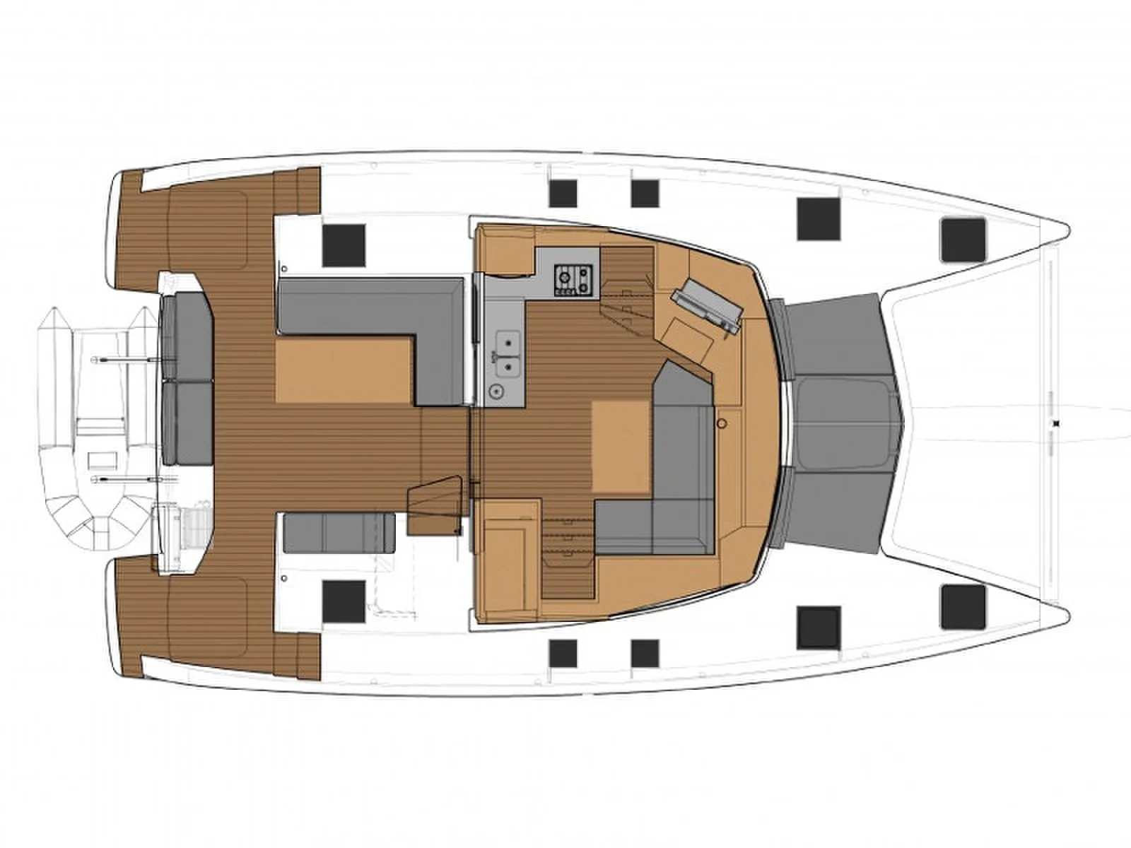 Grundriss der Yacht FOUNTAINE PAJOT Lucia 40 - Sky Maria