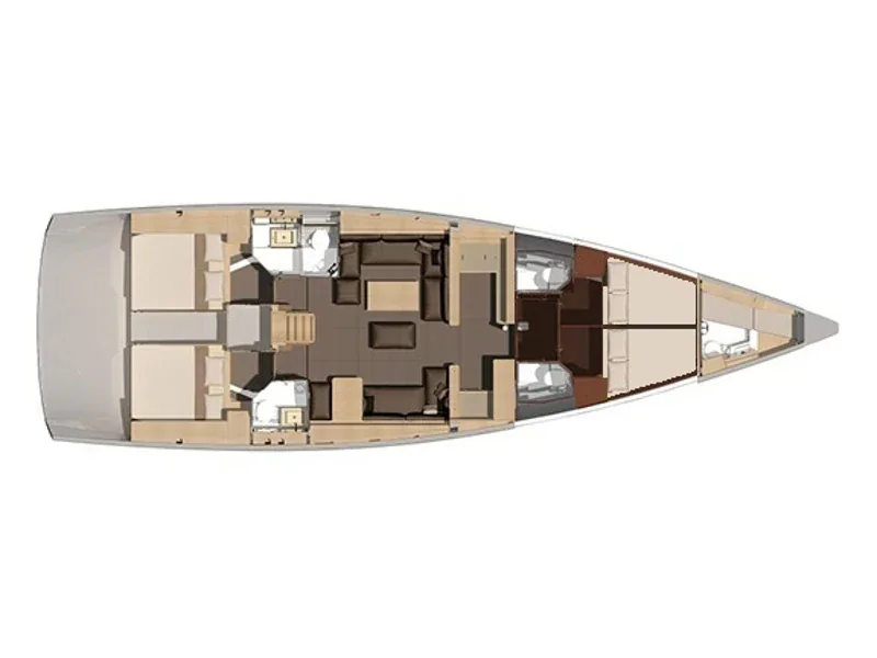 Grundriss der Yacht DUFOUR 560 Grand Large - Petrovich