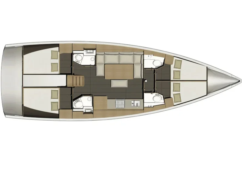Grundriss der Yacht DUFOUR 460 Grand Large - Fivek