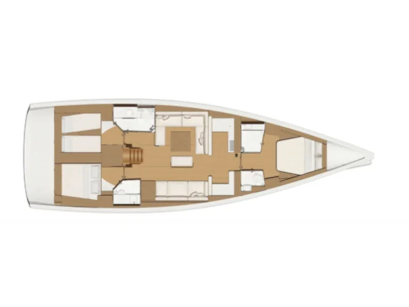 Grundriss der Yacht DUFOUR 520 Grand Large - Zephyros