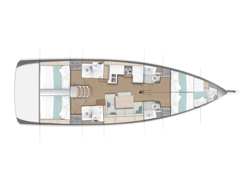 Grundriss der Yacht JEANNEAU Sun Odyssey 490 - Baldur