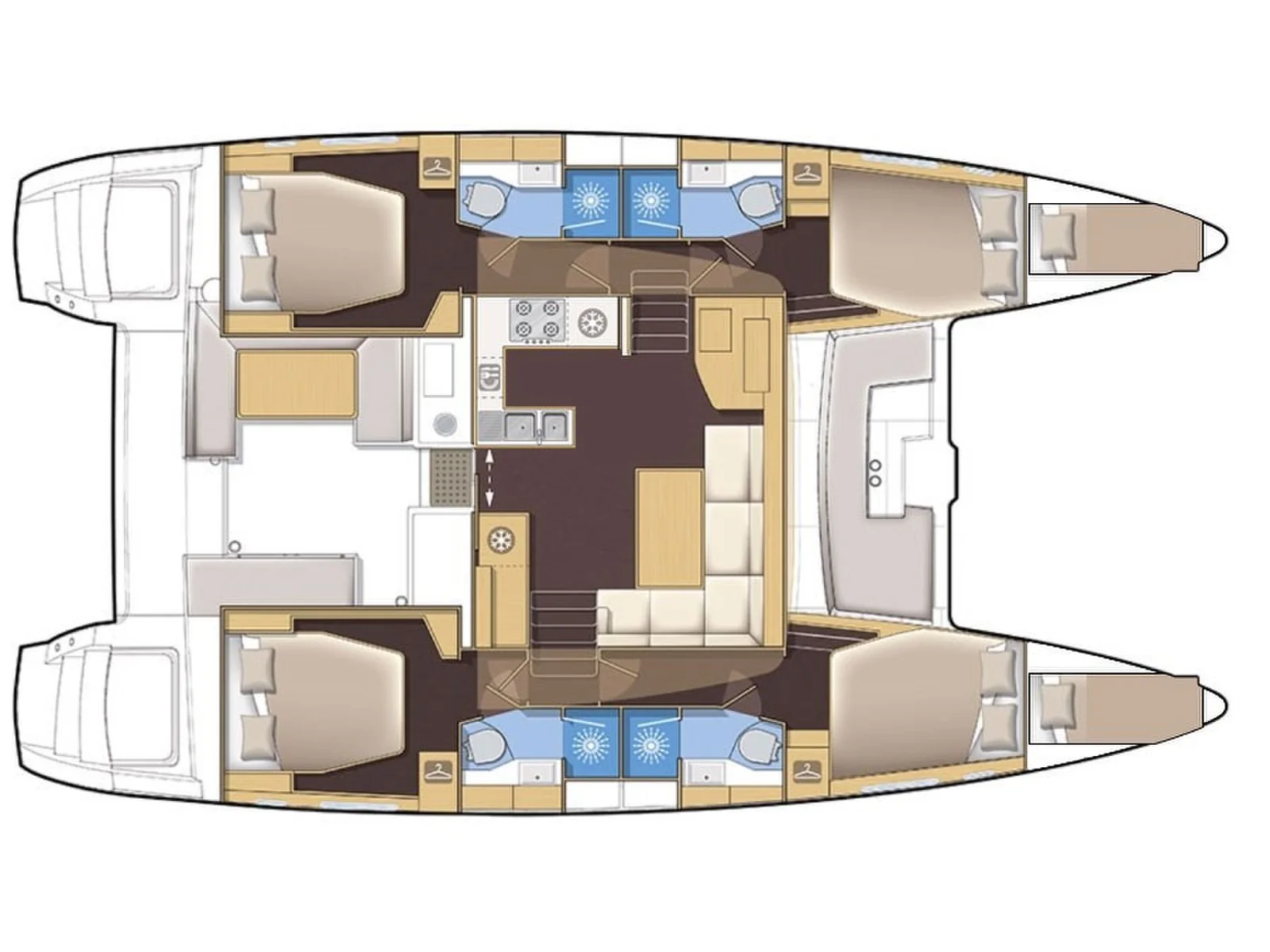 Grundriss der Yacht LAGOON 450 F - Kat el Mar