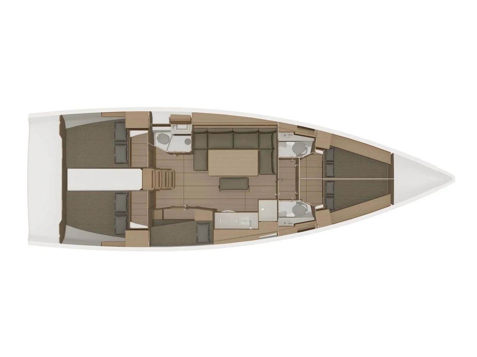 Grundriss der Yacht DUFOUR 460 Grand Large - Abraxan
