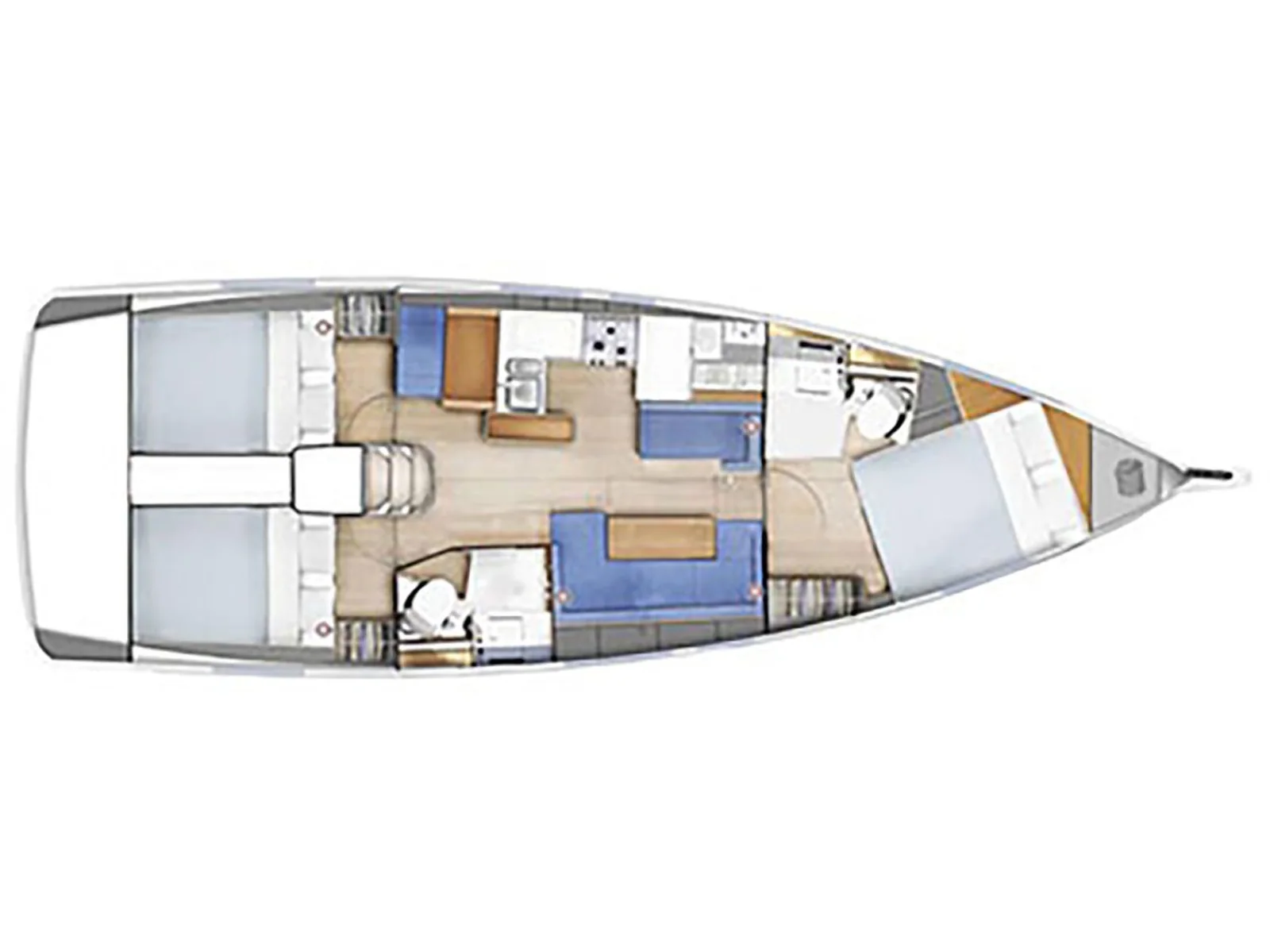 Grundriss der Yacht JEANNEAU Sun Odyssey 410 - Saravah