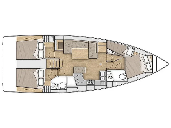 Grundriss der Yacht BENETEAU Oceanis 40.1 - Taylor