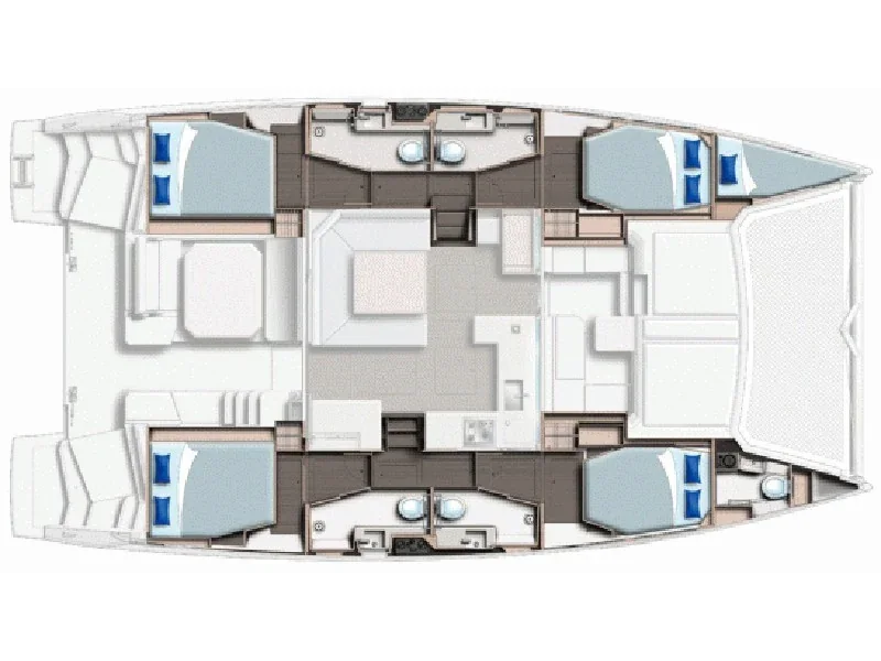 Grundriss der Yacht ROBERTSON AND CAINE Moorings 4500 L