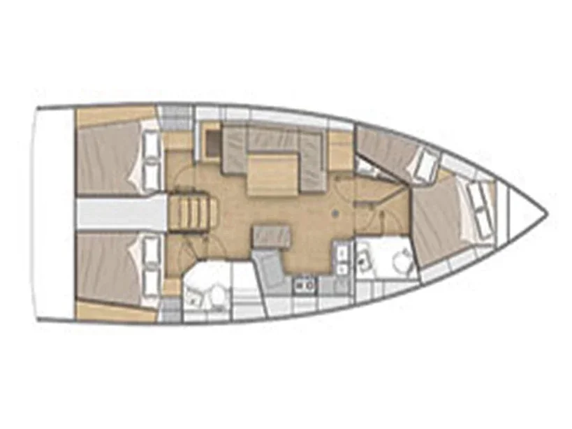 Grundriss der Yacht BENETEAU Oceanis 40.1