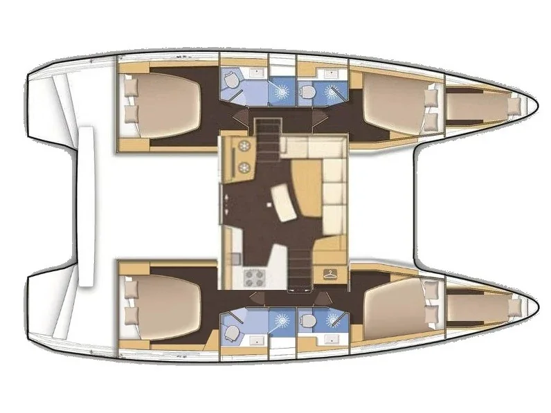 Grundriss der Yacht LAGOON 42