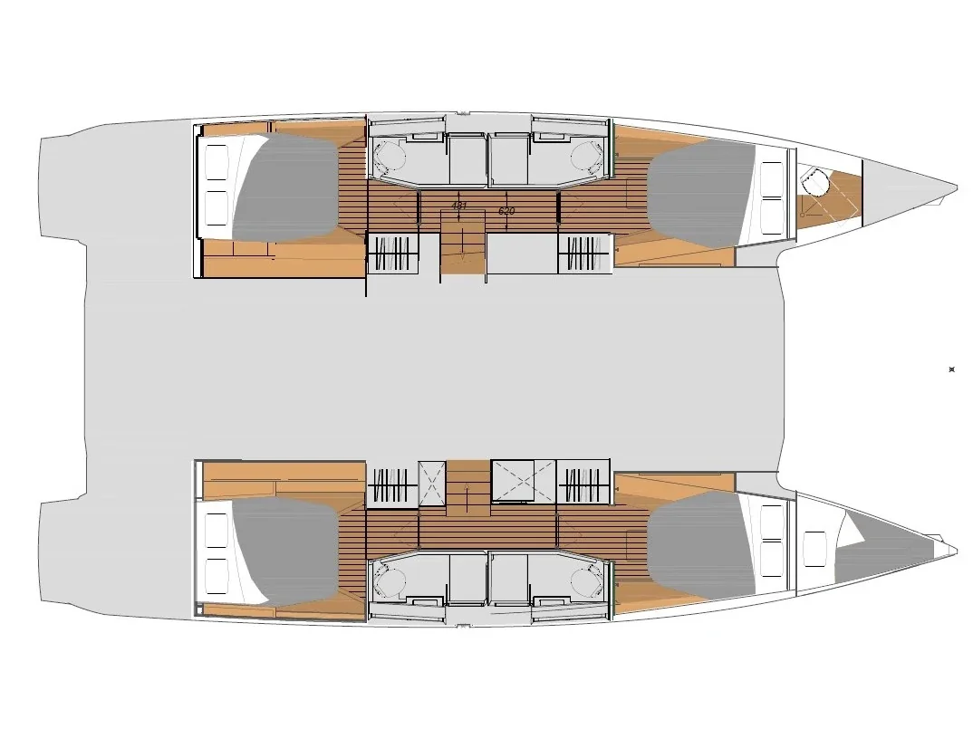 Grundriss der Yacht FOUNTAINE PAJOT Elba 45 Quatour - Summer Flow