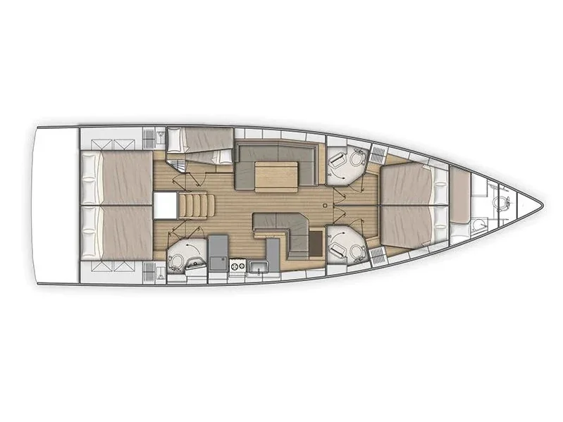 Grundriss der Yacht BENETEAU Oceanis 51.1 - Libery