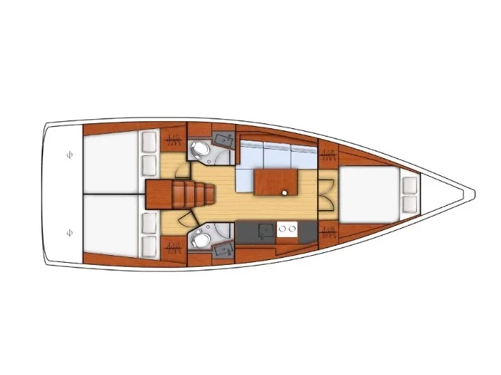Grundriss der Yacht BENETEAU Oceanis 38.1 - Meli
