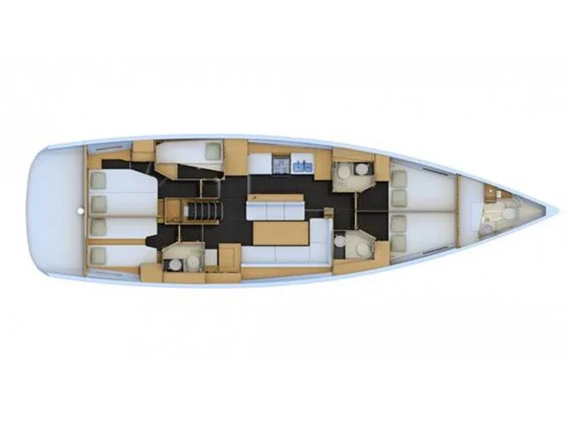 Grundriss der Yacht JEANNEAU 54 - Psyche