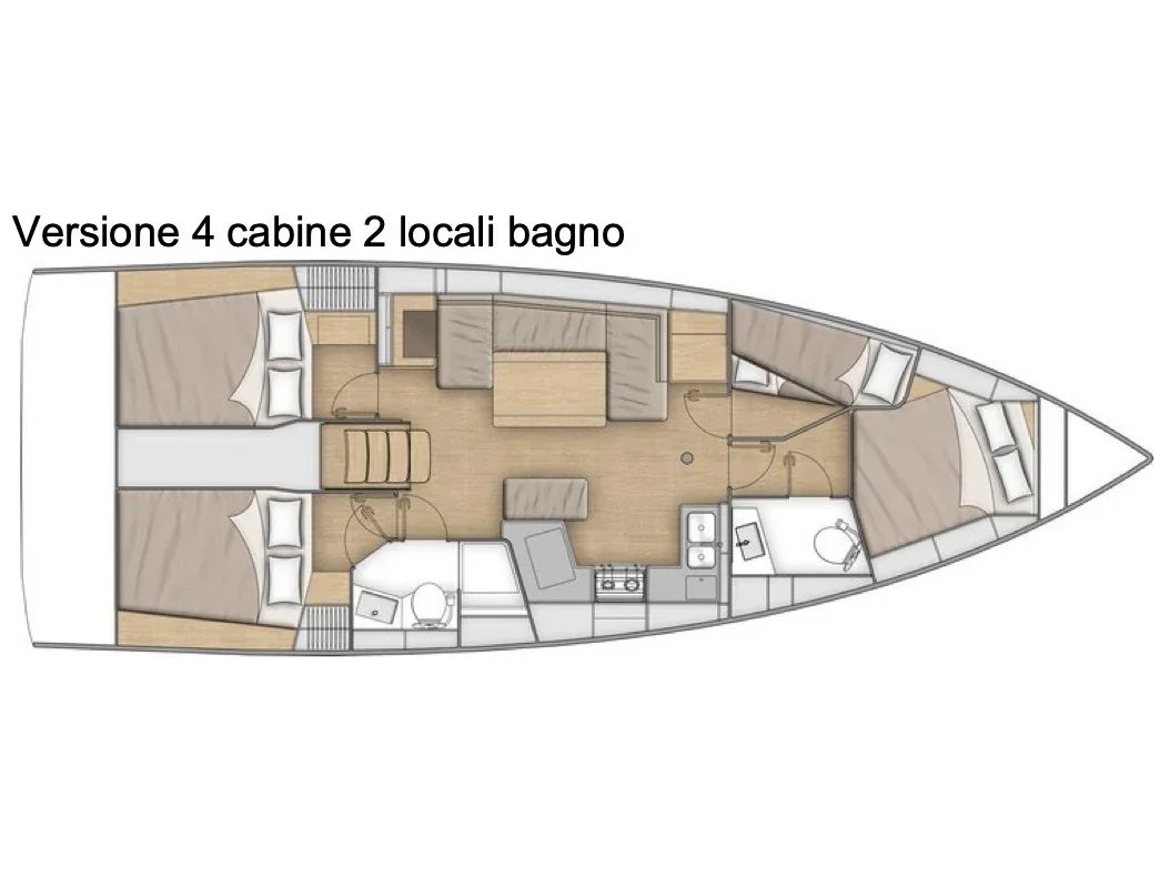 Grundriss der Yacht BENETEAU Oceanis 40.1 - Tecla