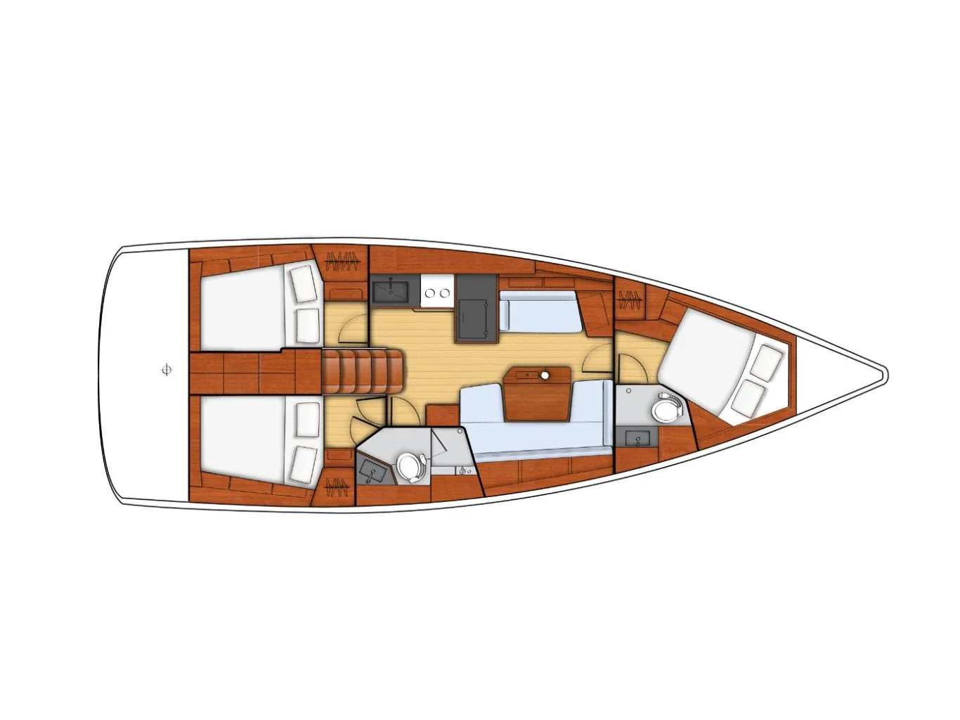 Grundriss der Yacht BENETEAU Oceanis 41.1 - Arianna