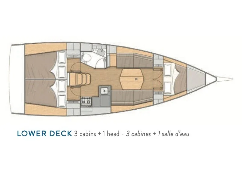 Grundriss der Yacht BENETEAU Oceanis 34.1 - Pluto