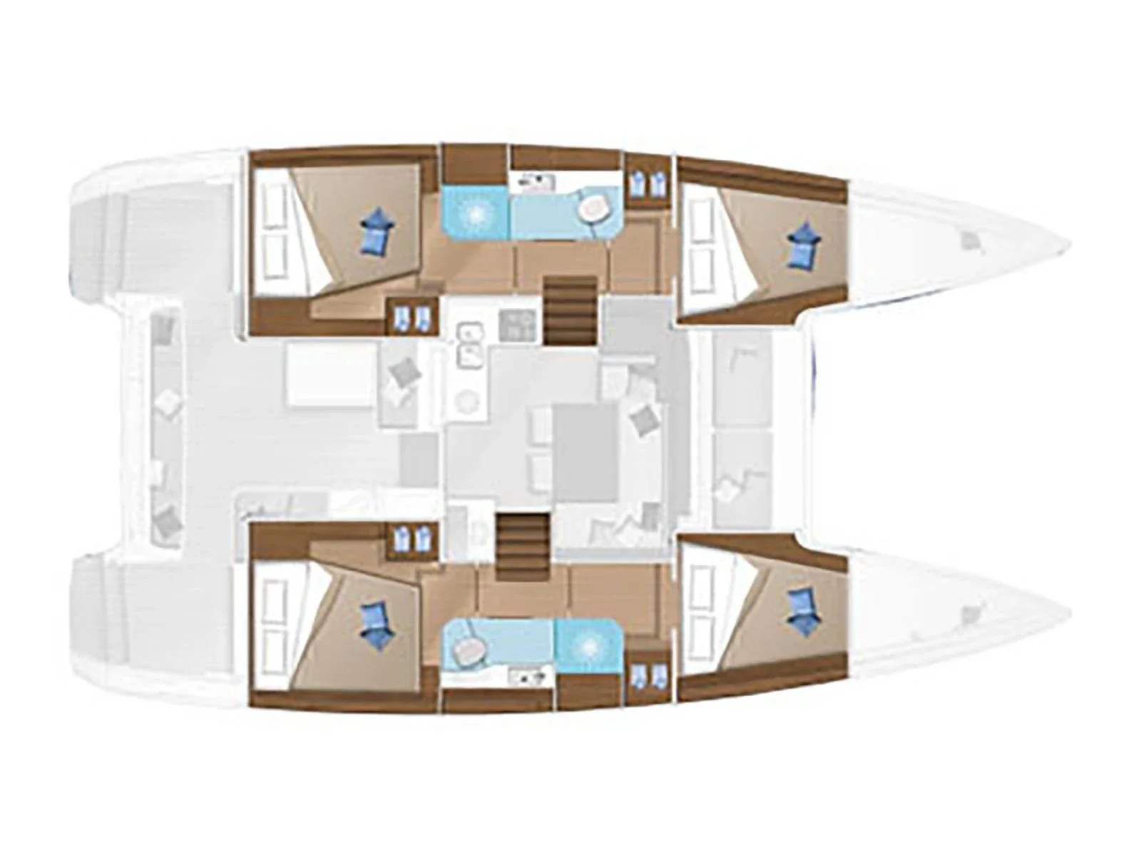 Grundriss der Yacht LAGOON 40 - Esterel