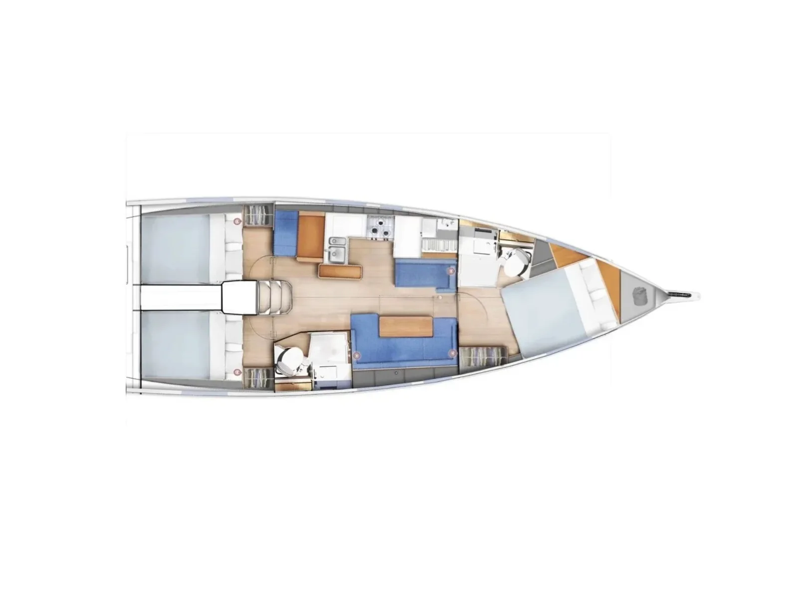 Grundriss der Yacht JEANNEAU Sun Odyssey 410 - Teti